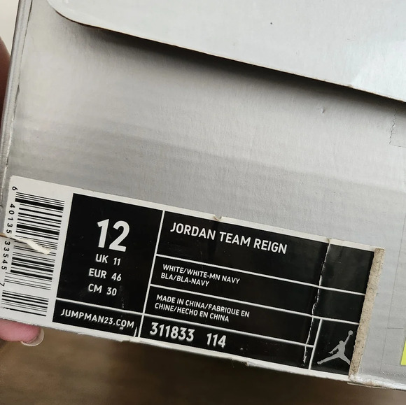 Jordan Team Reign White/Navy Sz 12 - Picture 16 of 16